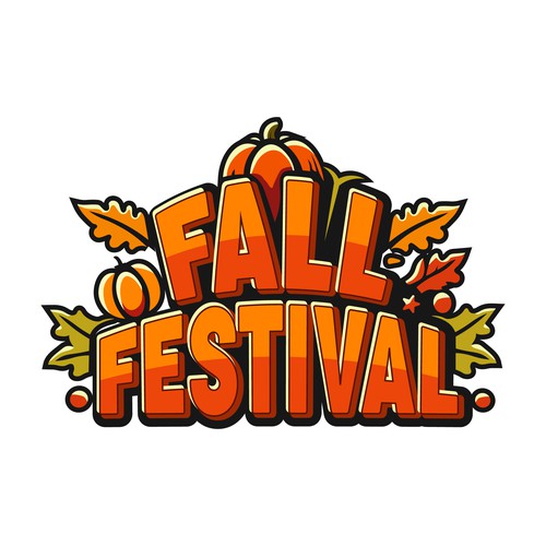 Fall Festival 3D Typography logo
