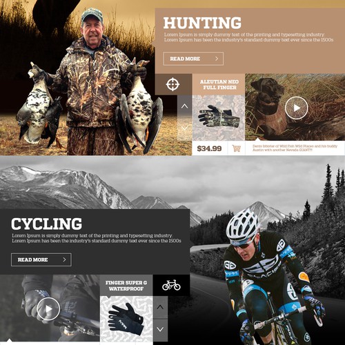 Webdesign for outdoors-Glacier Glove