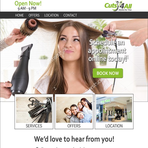 Inviting Page for Hair Salon