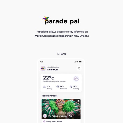 Mobile App Concept for Parade Pal
