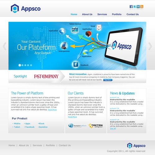 New website design wanted for Appsco