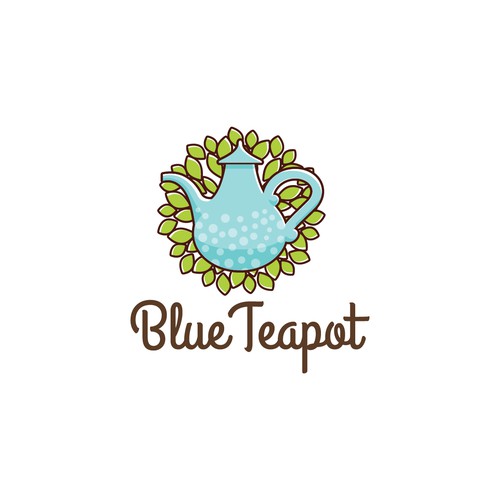 Create the best logo for the "Blue Teapot" tearoom in France