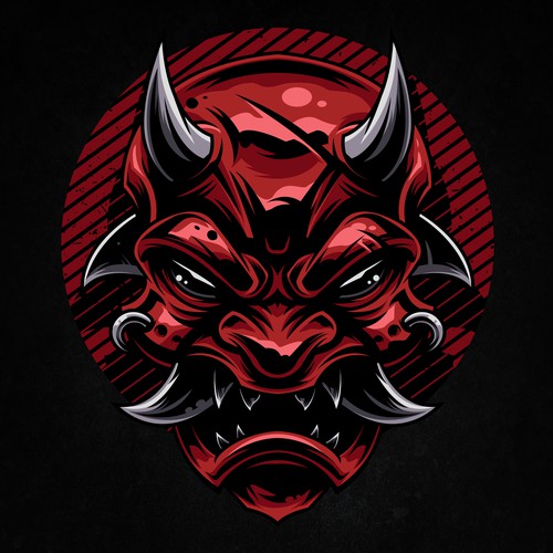 Sticker design Oni Mask