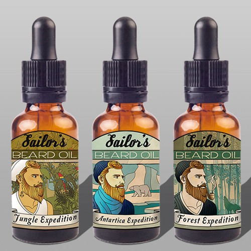 Awesome labels for Sailor's Beard Oil