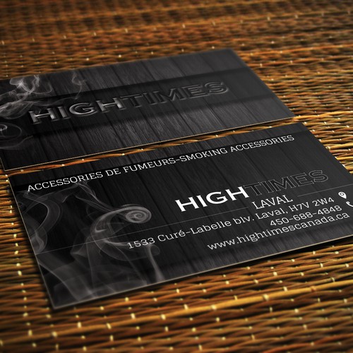 Business Card for HighTimes Canada - Smoking accessories retail stores