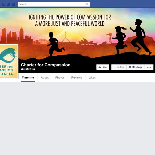 Inspiring facebook Page for International Not-for-profit Peace Organisation