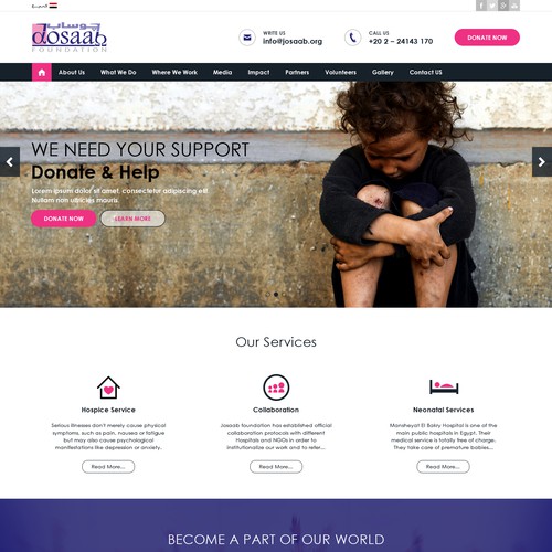 Charity website design concept