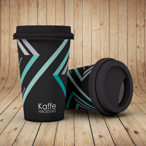 Bold modern and elegant coffee paper cup design