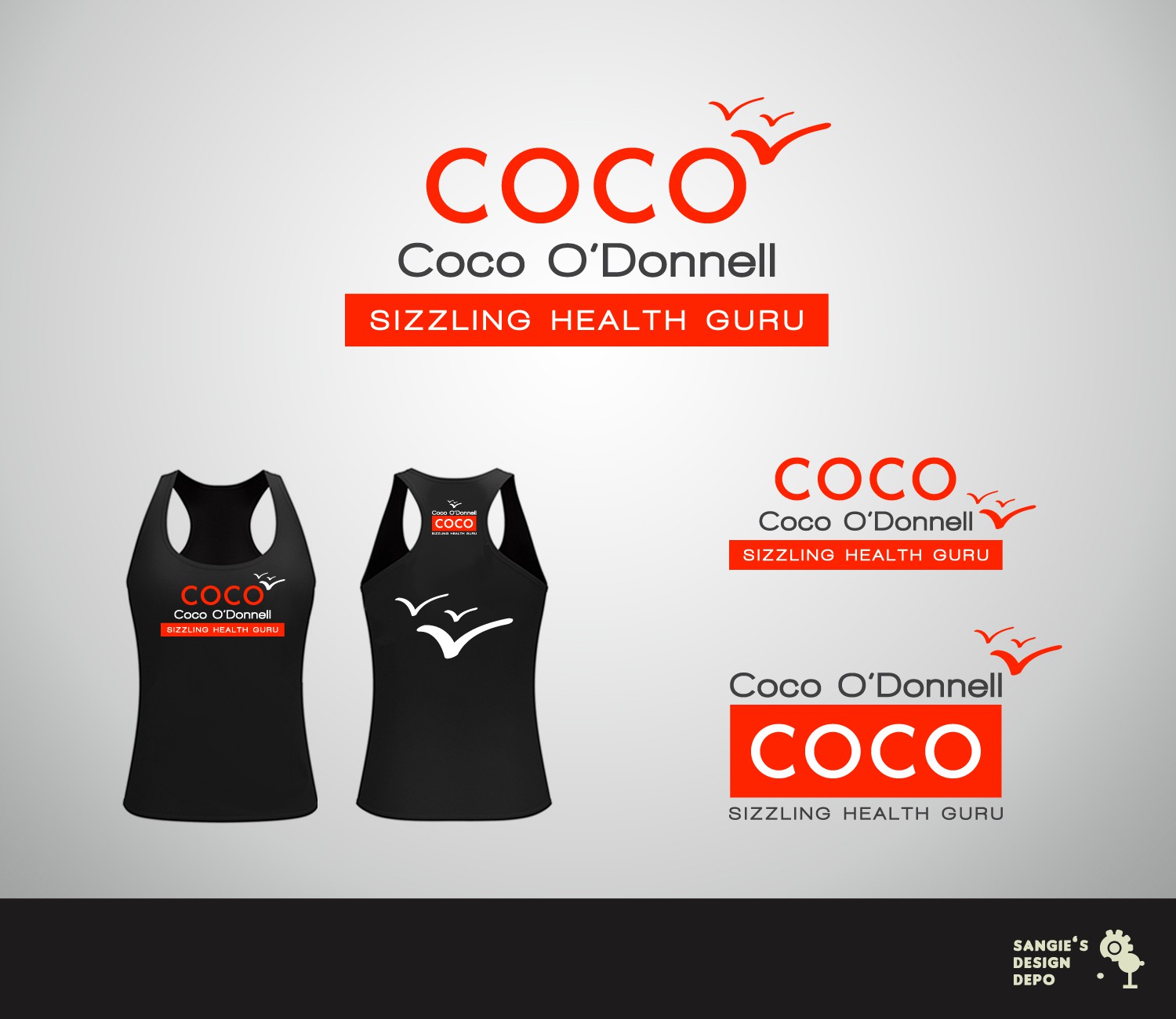 Create the next logo for Coco O'Donnell, Sizzling Health Guru