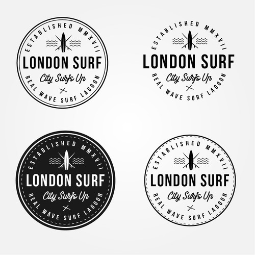 Badge styled logos for London Surf.