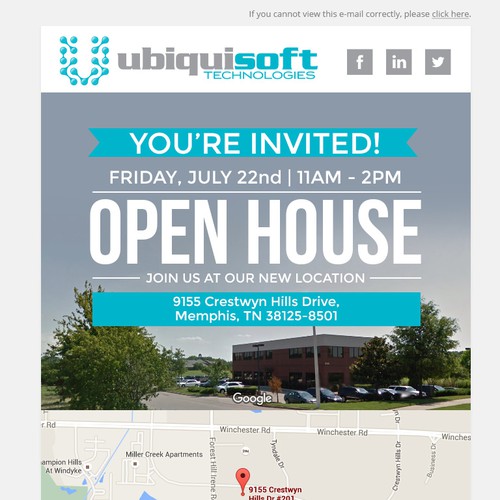 Open House invitation email