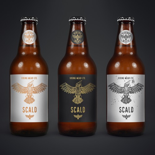 Label design and illustration for Viking Mead