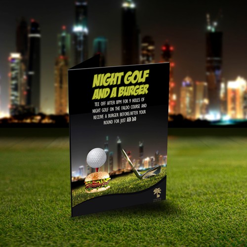 Create a burger and night golf design