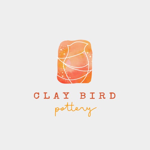 Logo design for a pottery artist with the watercolour motives