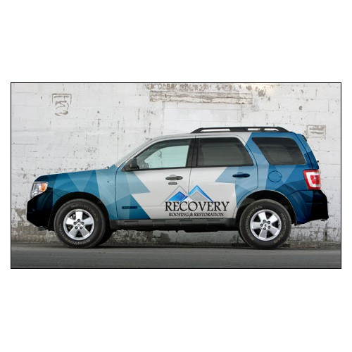Create a roofing company vehicle wrap