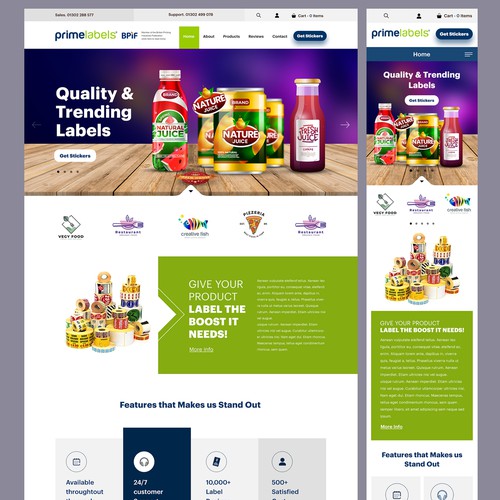 Design a Website for our label printing company