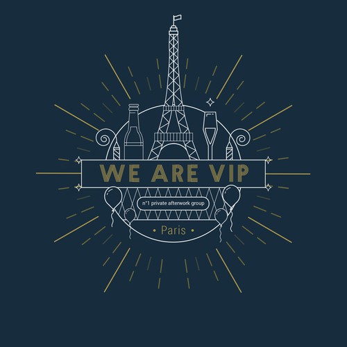 Logo for party people in Paris : WE ARE VIP