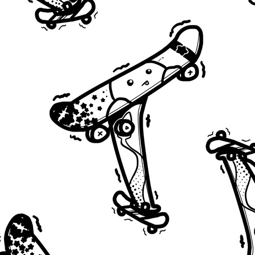 Cute Kid Skateboard Graphic