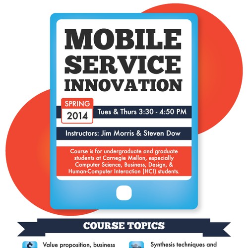 Design a poster for a mobile technology course at Carnegie Mellon University