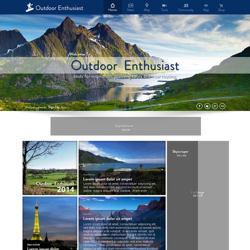 Inspiring website for outdoor enthusiast needed