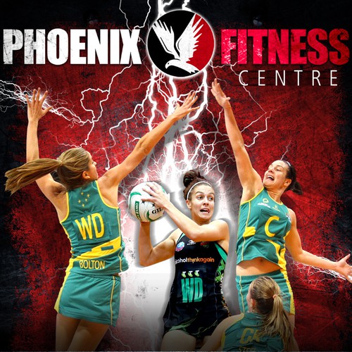 Create a dynamic advertising poster for a female Netball audience