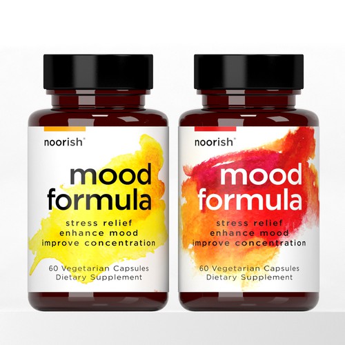 CLEAN SUPPLEMENT DESIGN for bottle label – Noorish: Mood Formula