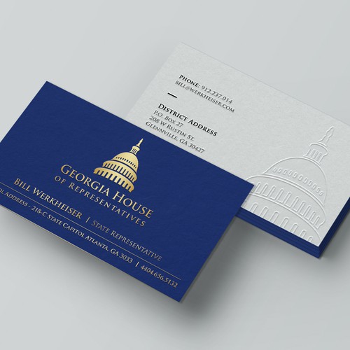 Business card design with blind embossed