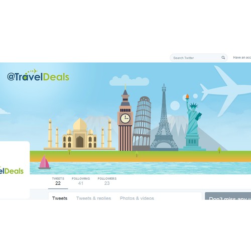 Twitter Cover Design for TravelDeals