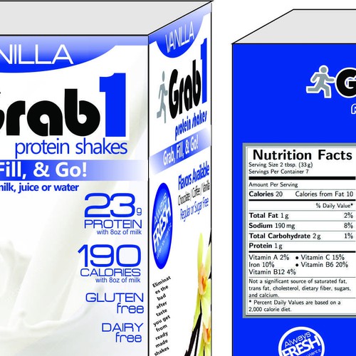 Create a Winning design for a protein shake box