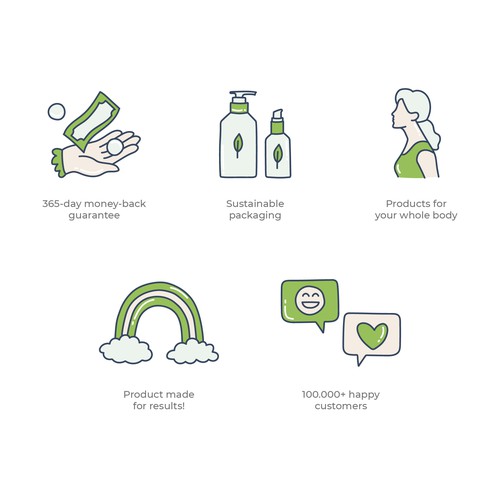 Organic Icons for Cosmetics Website