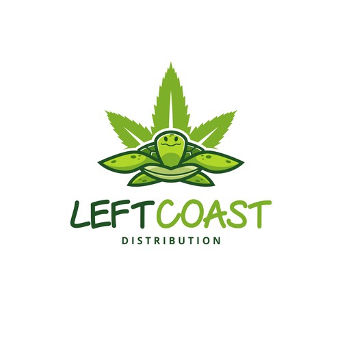 Seaturtle and leaf logo concept