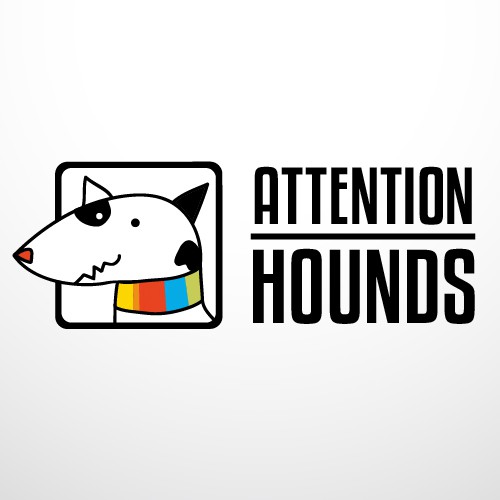 Logo for Attention Hounds, a new dog collar company.