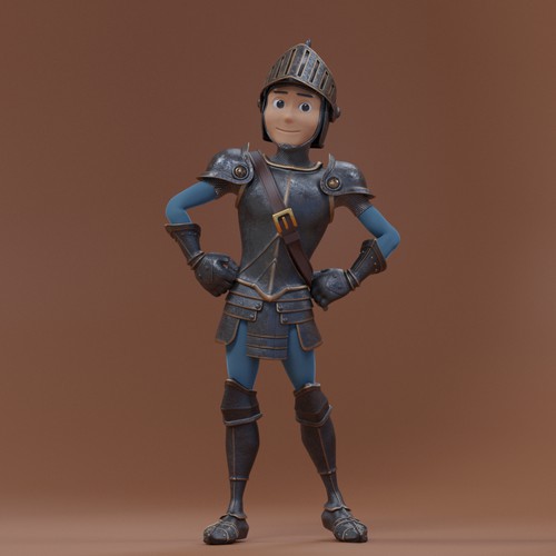 3D knight mascot