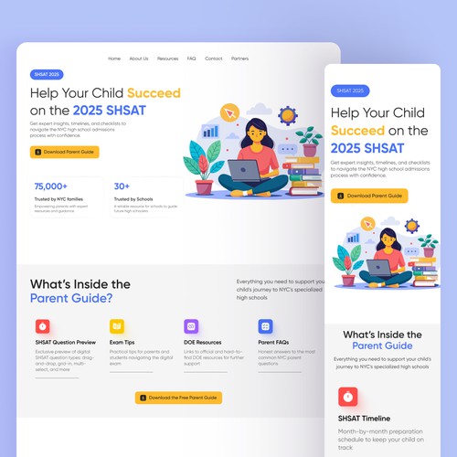 SHAT Exam Preparation Website & Education Landing Page