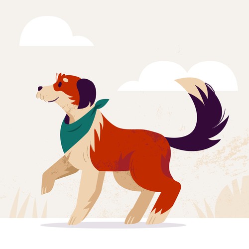 Dog illustration for brand