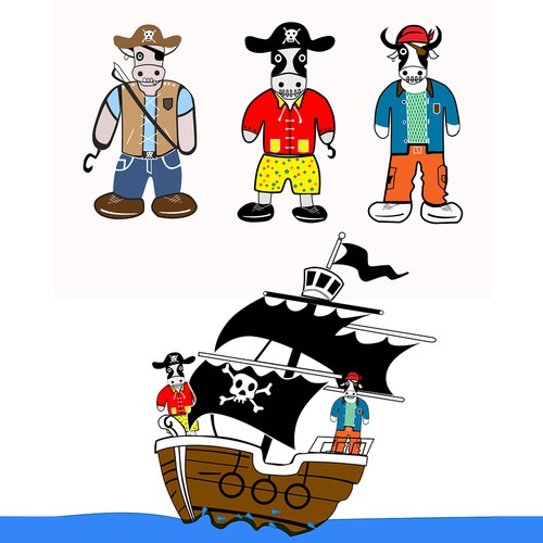 pirate cow illustration