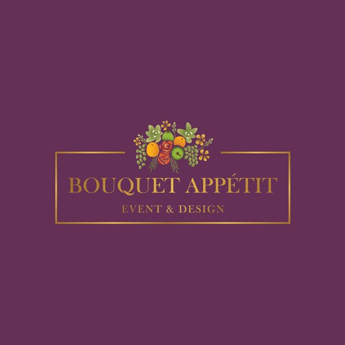 Modern and luxurious logo targeting weddings - Bouquet Appétit.