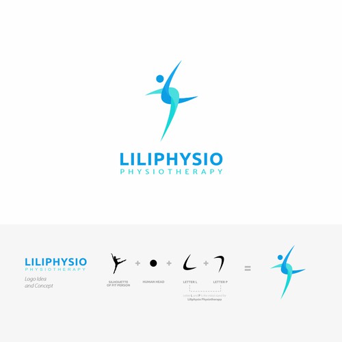 LILIPHYSIO PHISIOTHERAPY - a dual meaning logo for physiotherapy clinic
