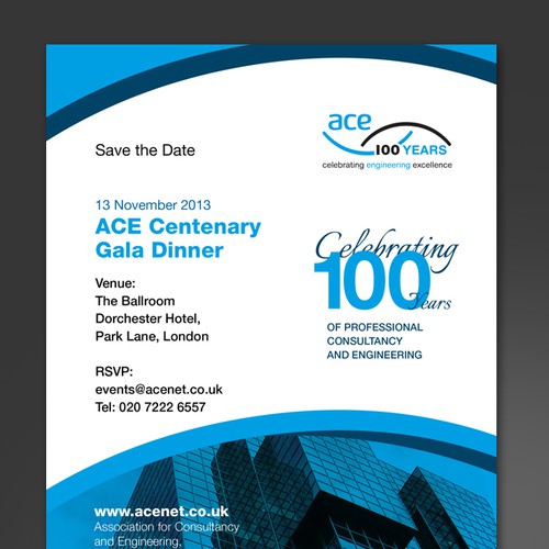 save the date card invitation for Association for Consultancy and Engineering