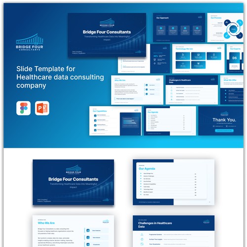 Slide template for healthcare data consulting company