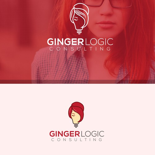 Create a logo suggesting long red hair - still professional though - for Ginger Logic Consulting