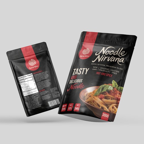 Modern & Bold Packaging for "Noodle Nirvana" – Hot & Spicy Noodles