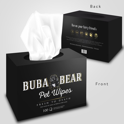 Buba Bear pet wipes package design