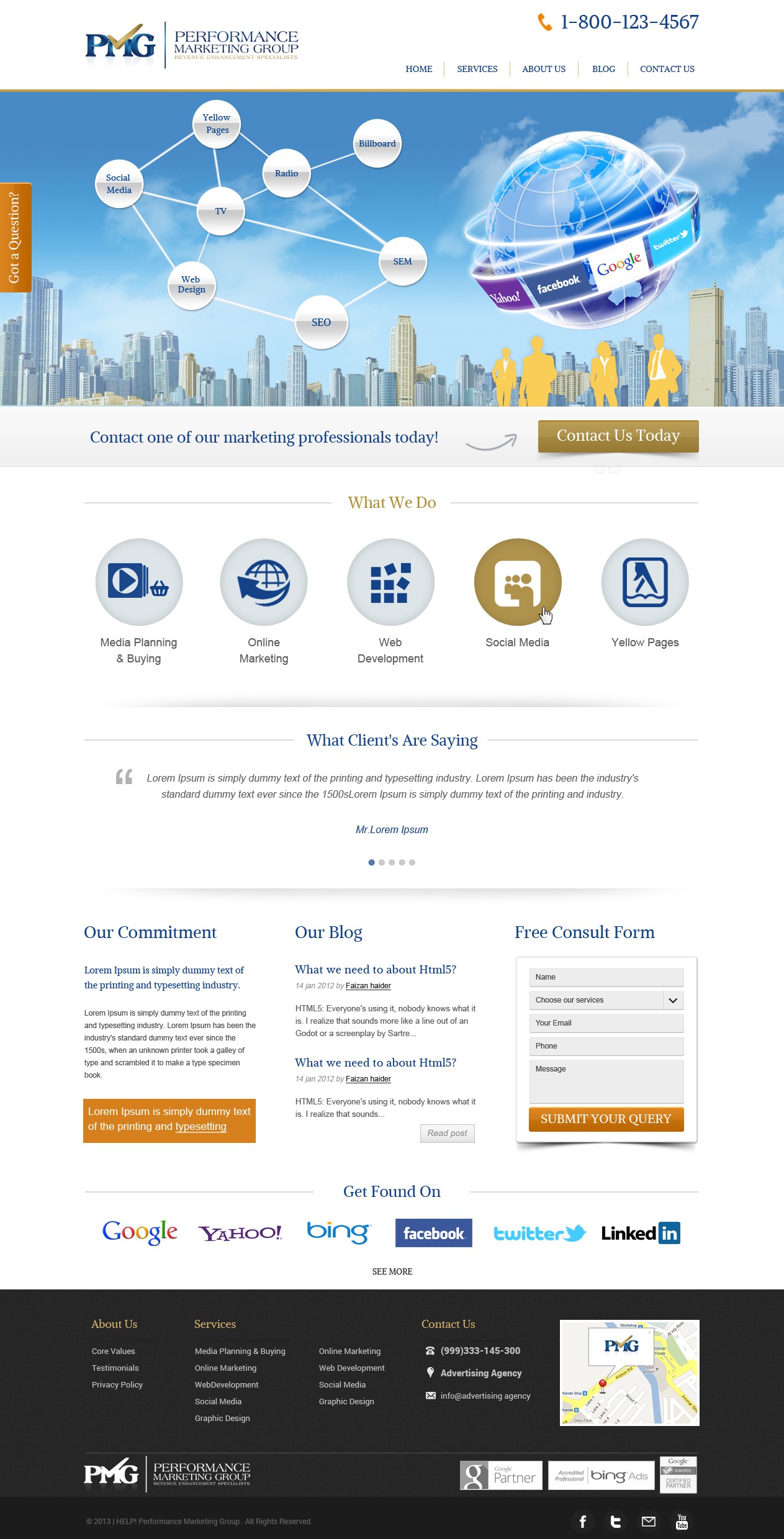 Help HELP! Performance Marketing Group with a new website design