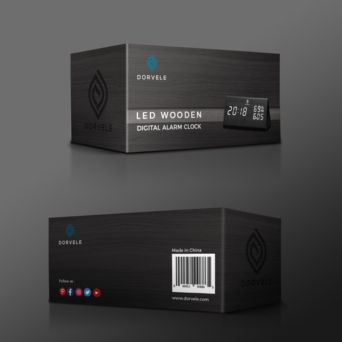 LED WOODEN digital alarm clock