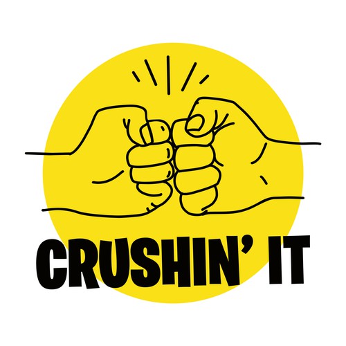 Bold graphic to celebrate 'Crushin' it'