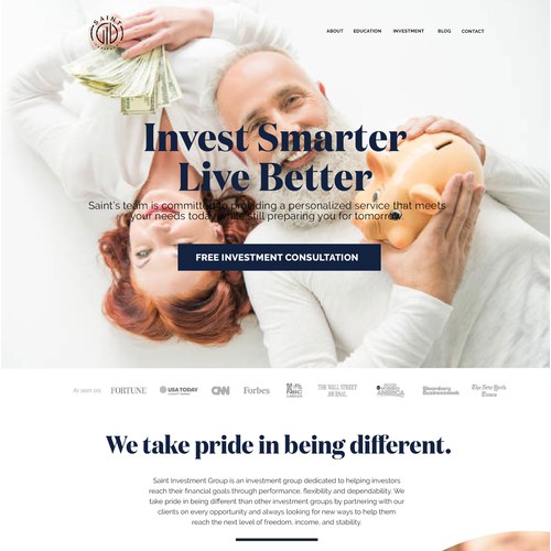 Web design contest entry for Investment firm.