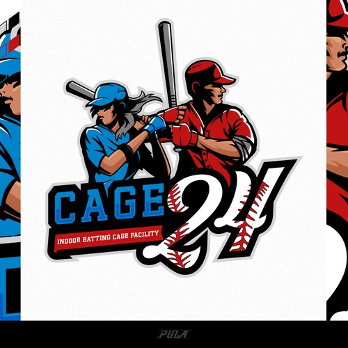 Cool Baseball Batting Facility Logo