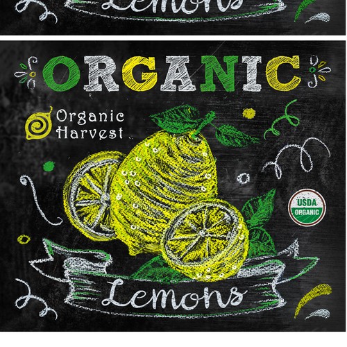 Label design for lemon fruit bags