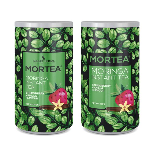 Moringa Tea can label design